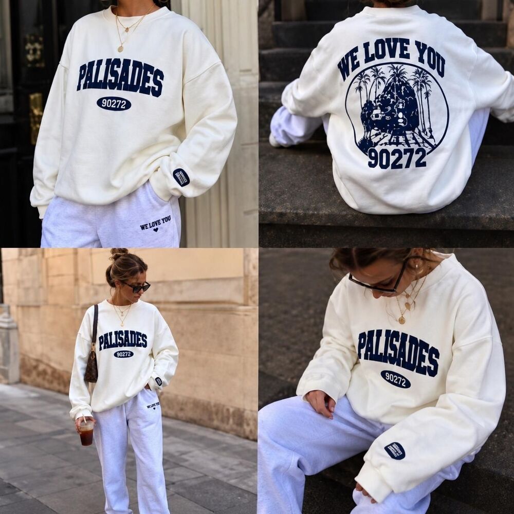 Rare Daily Drills White and Navy Oversized Crew